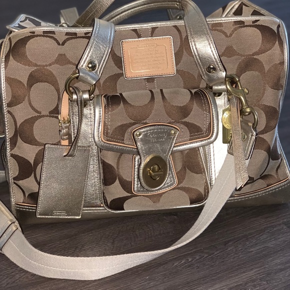 Coach Handbags - Coach Gold Authentic Signature Dog Carrier